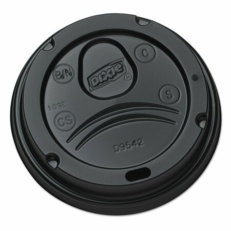 DIXIE Cup Lids for 10-20 oz., Black, Pk1000 DIX D9542B